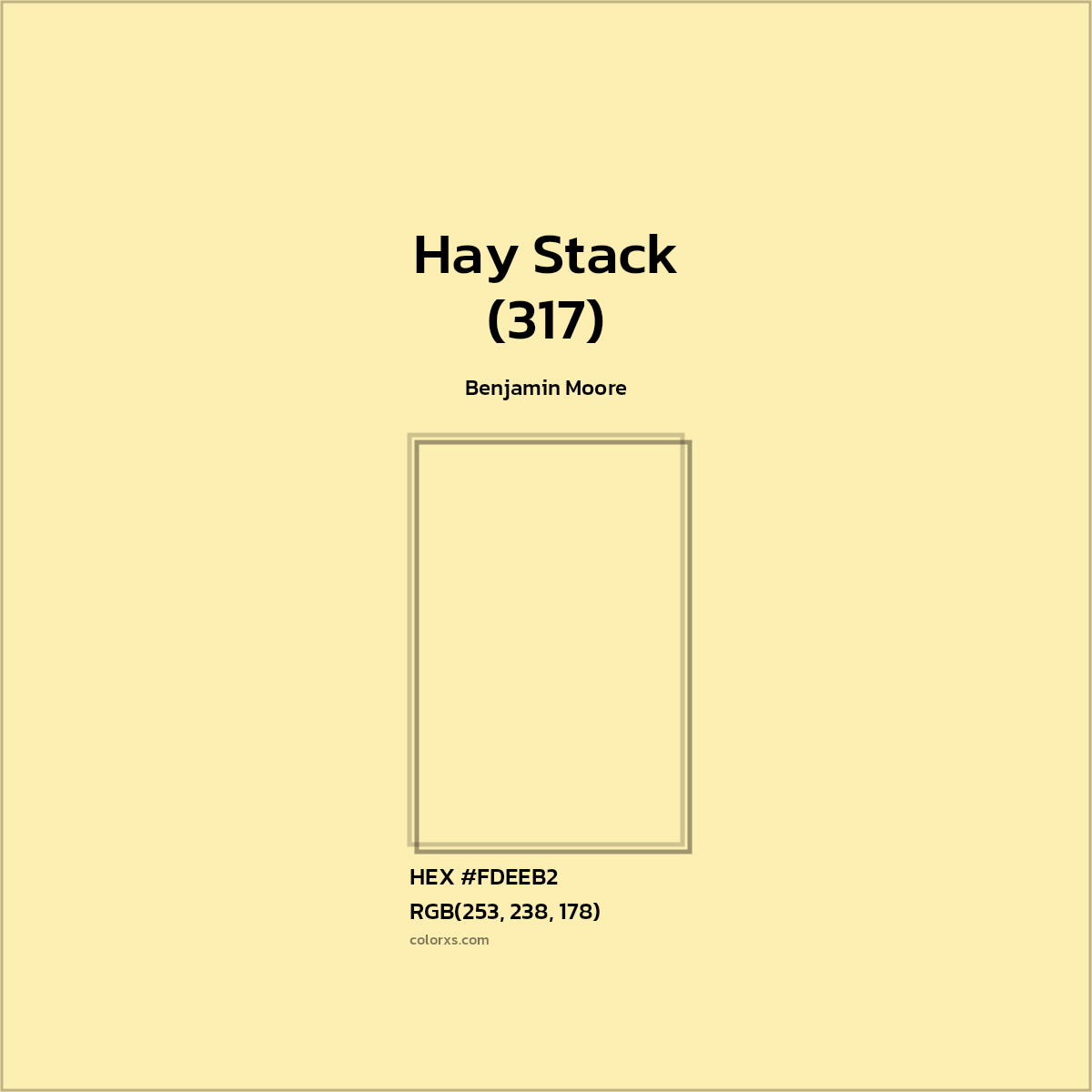 HEX #FDEEB2 Hay Stack (317) Paint Benjamin Moore - Color Code