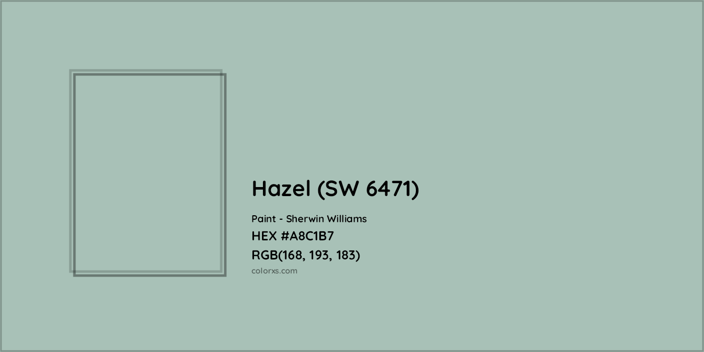 HEX #A8C1B7 Hazel (SW 6471) Paint Sherwin Williams - Color Code