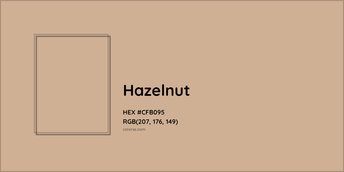 HEX #CFB095 Hazelnut Color - Color Code