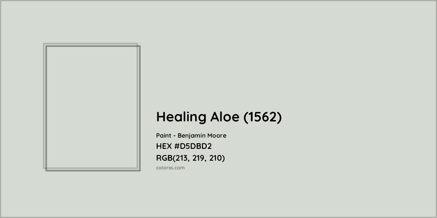 HEX #D5DBD2 Healing Aloe (1562) Paint Benjamin Moore - Color Code