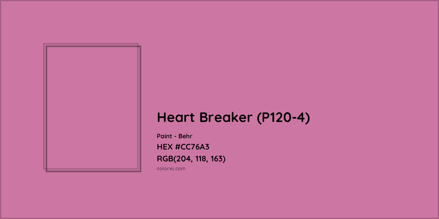 HEX #CC76A3 Heart Breaker (P120-4) Paint Behr - Color Code