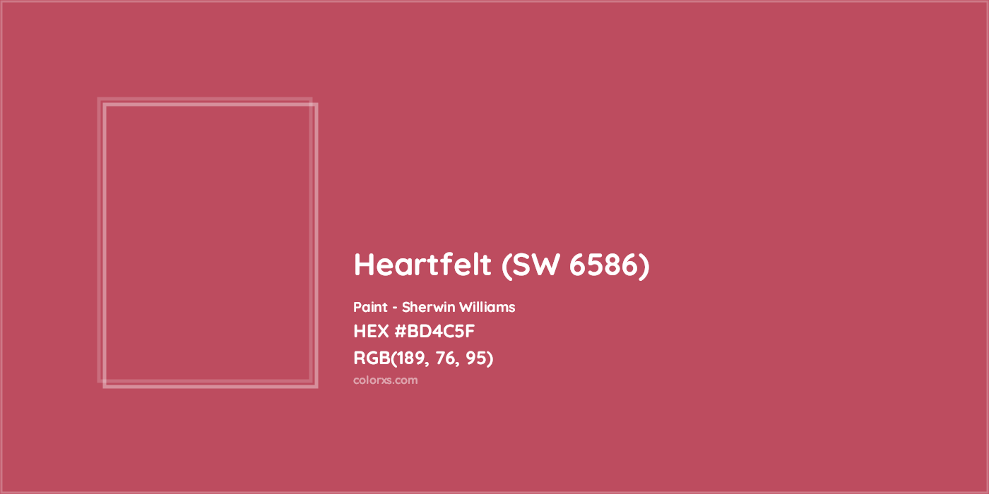 HEX #BD4C5F Heartfelt (SW 6586) Paint Sherwin Williams - Color Code