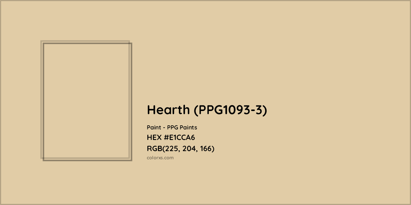 HEX #E1CCA6 Hearth (PPG1093-3) Paint PPG Paints - Color Code