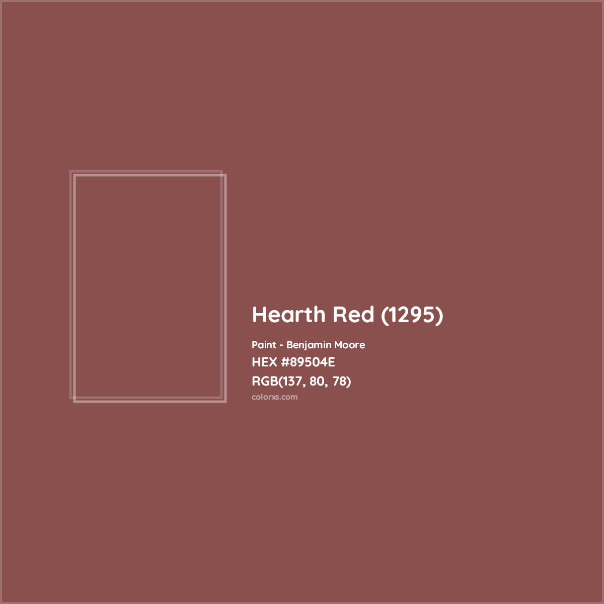 HEX #89504E Hearth Red (1295) Paint Benjamin Moore - Color Code