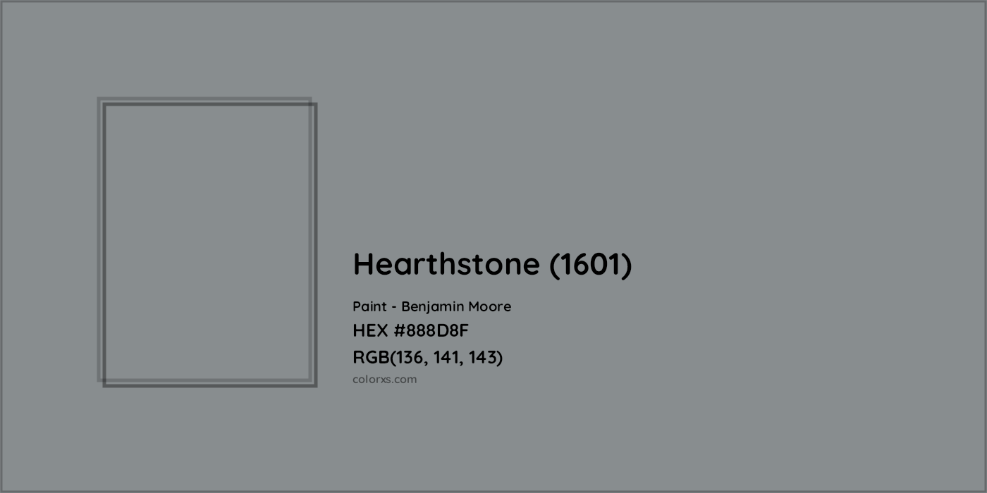 HEX #888D8F Hearthstone (1601) Paint Benjamin Moore - Color Code