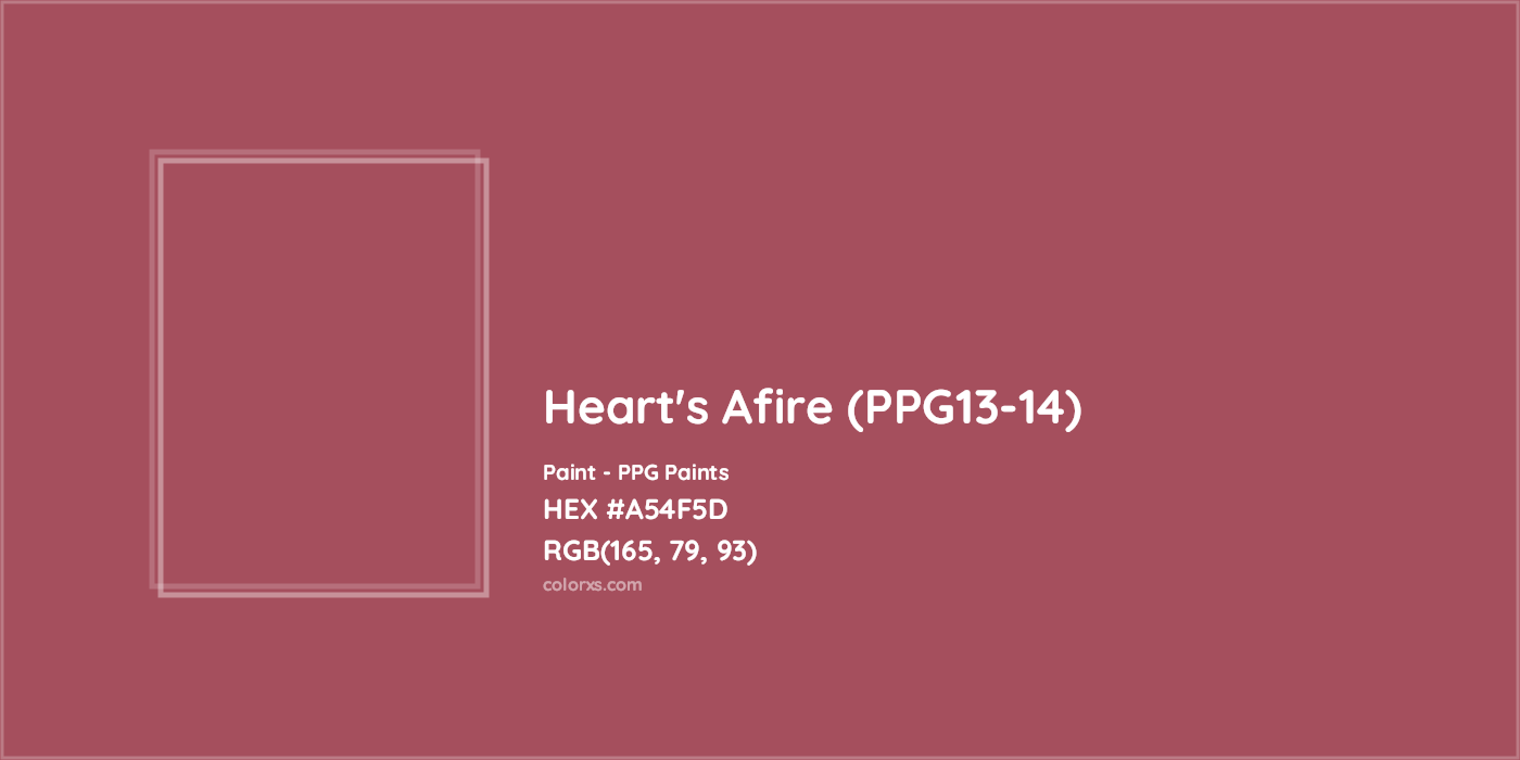 HEX #A54F5D Heart's Afire (PPG13-14) Paint PPG Paints - Color Code