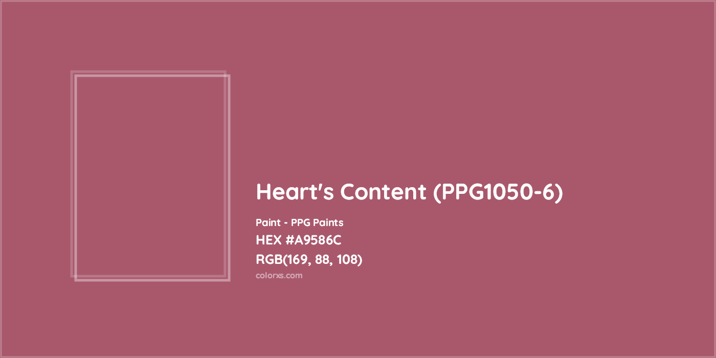 HEX #A9586C Heart's Content (PPG1050-6) Paint PPG Paints - Color Code