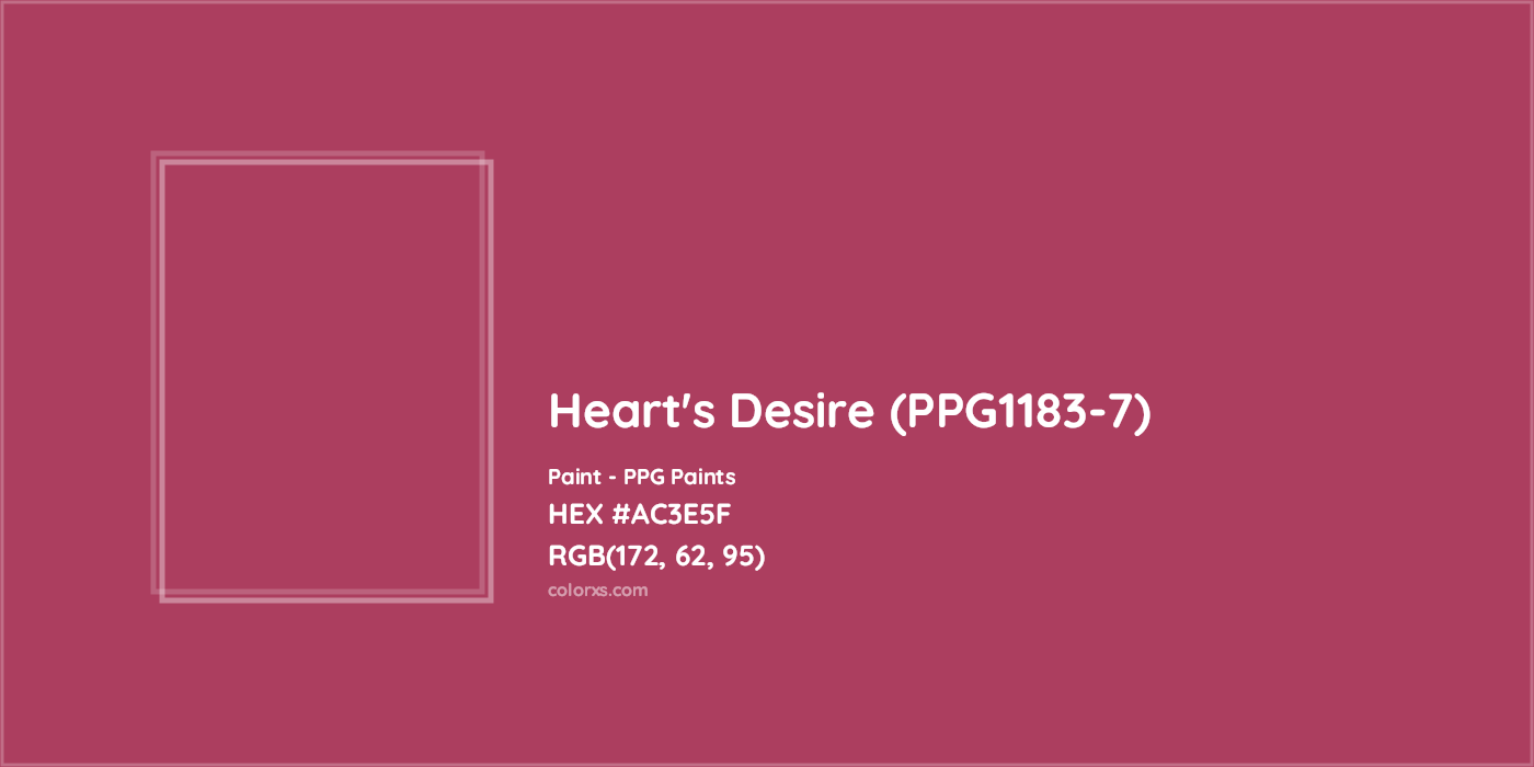 HEX #AC3E5F Heart's Desire (PPG1183-7) Paint PPG Paints - Color Code
