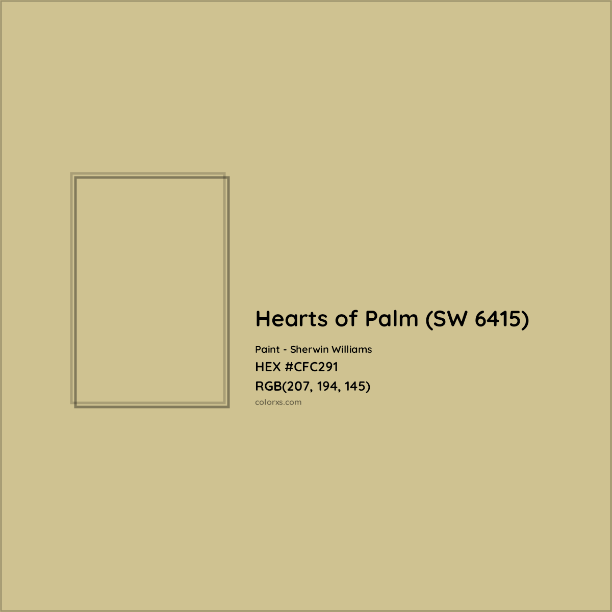 HEX #CFC291 Hearts of Palm (SW 6415) Paint Sherwin Williams - Color Code