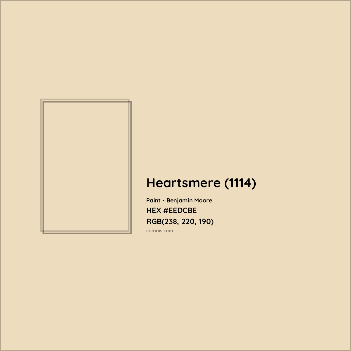 HEX #EEDCBE Heartsmere (1114) Paint Benjamin Moore - Color Code