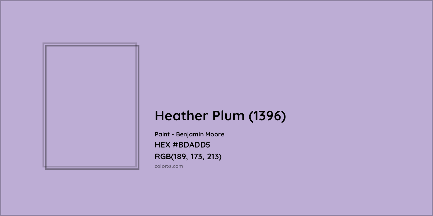 HEX #BDADD5 Heather Plum (1396) Paint Benjamin Moore - Color Code