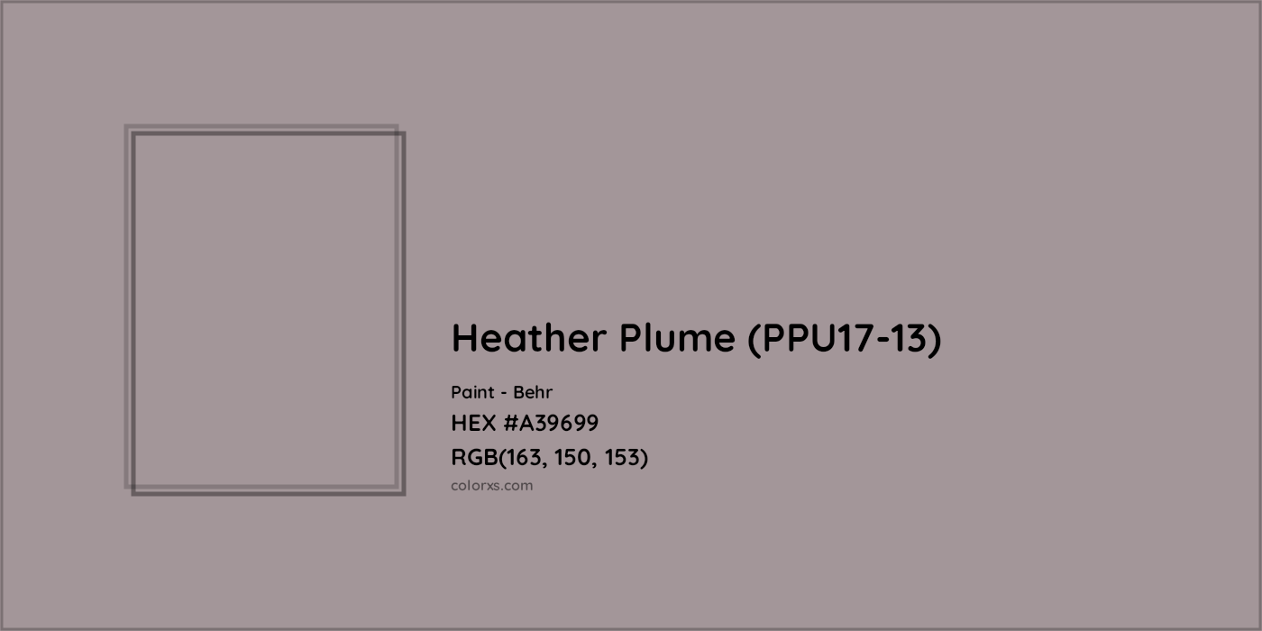 HEX #A39699 Heather Plume (PPU17-13) Paint Behr - Color Code