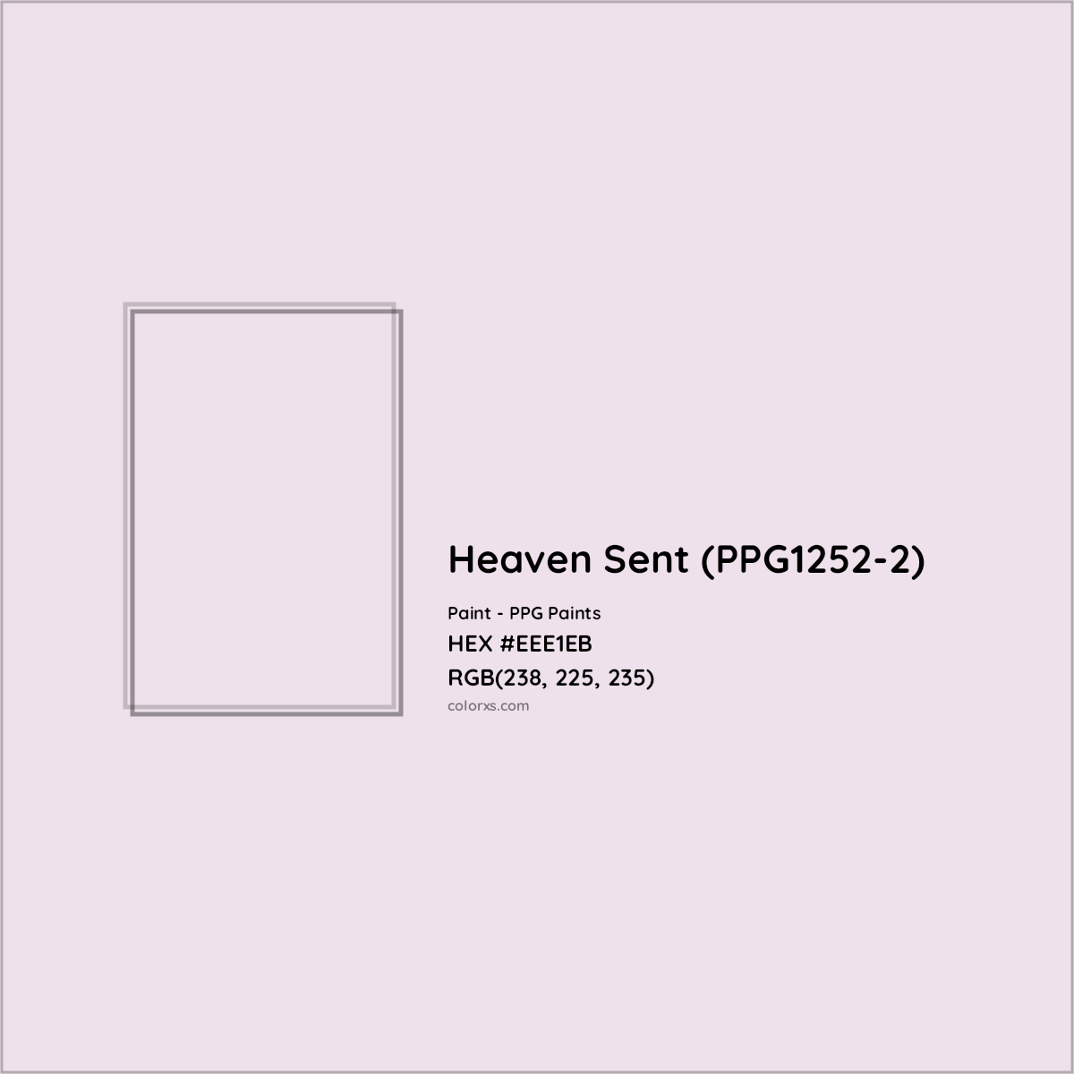 HEX #EEE1EB Heaven Sent (PPG1252-2) Paint PPG Paints - Color Code