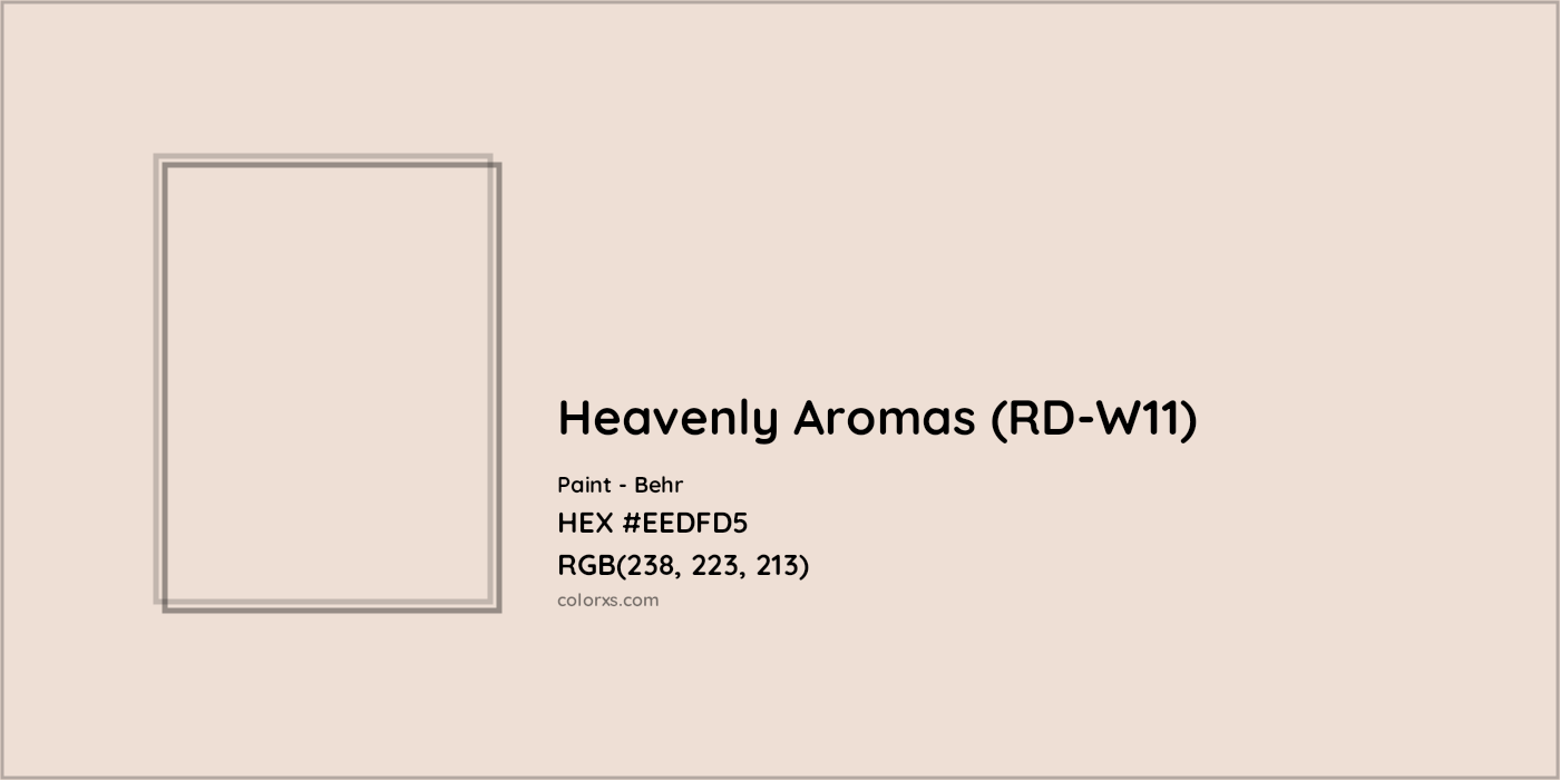 HEX #EEDFD5 Heavenly Aromas (RD-W11) Paint Behr - Color Code