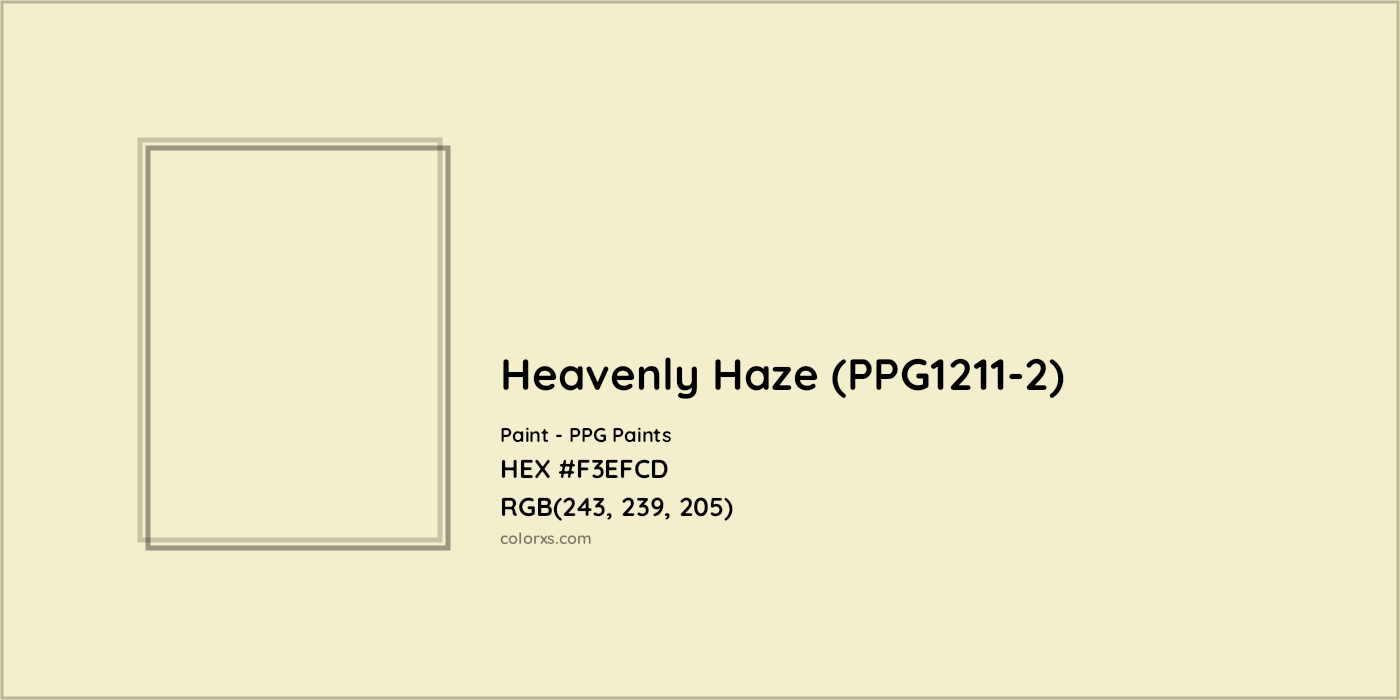 HEX #F3EFCD Heavenly Haze (PPG1211-2) Paint PPG Paints - Color Code