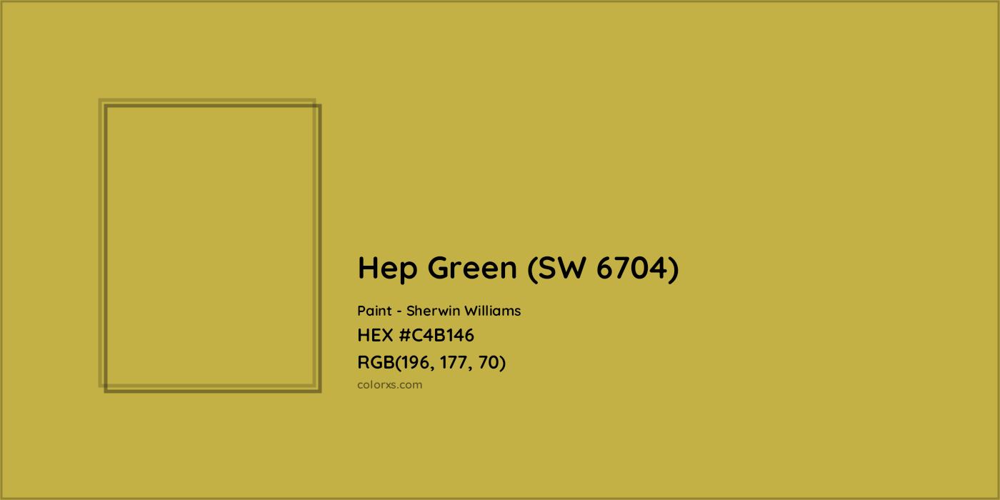 HEX #C4B146 Hep Green (SW 6704) Paint Sherwin Williams - Color Code