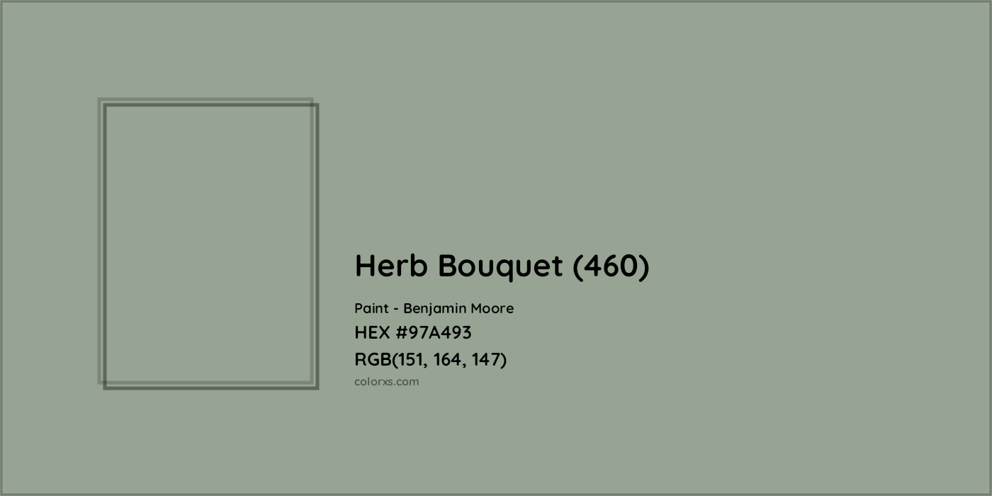HEX #97A493 Herb Bouquet (460) Paint Benjamin Moore - Color Code