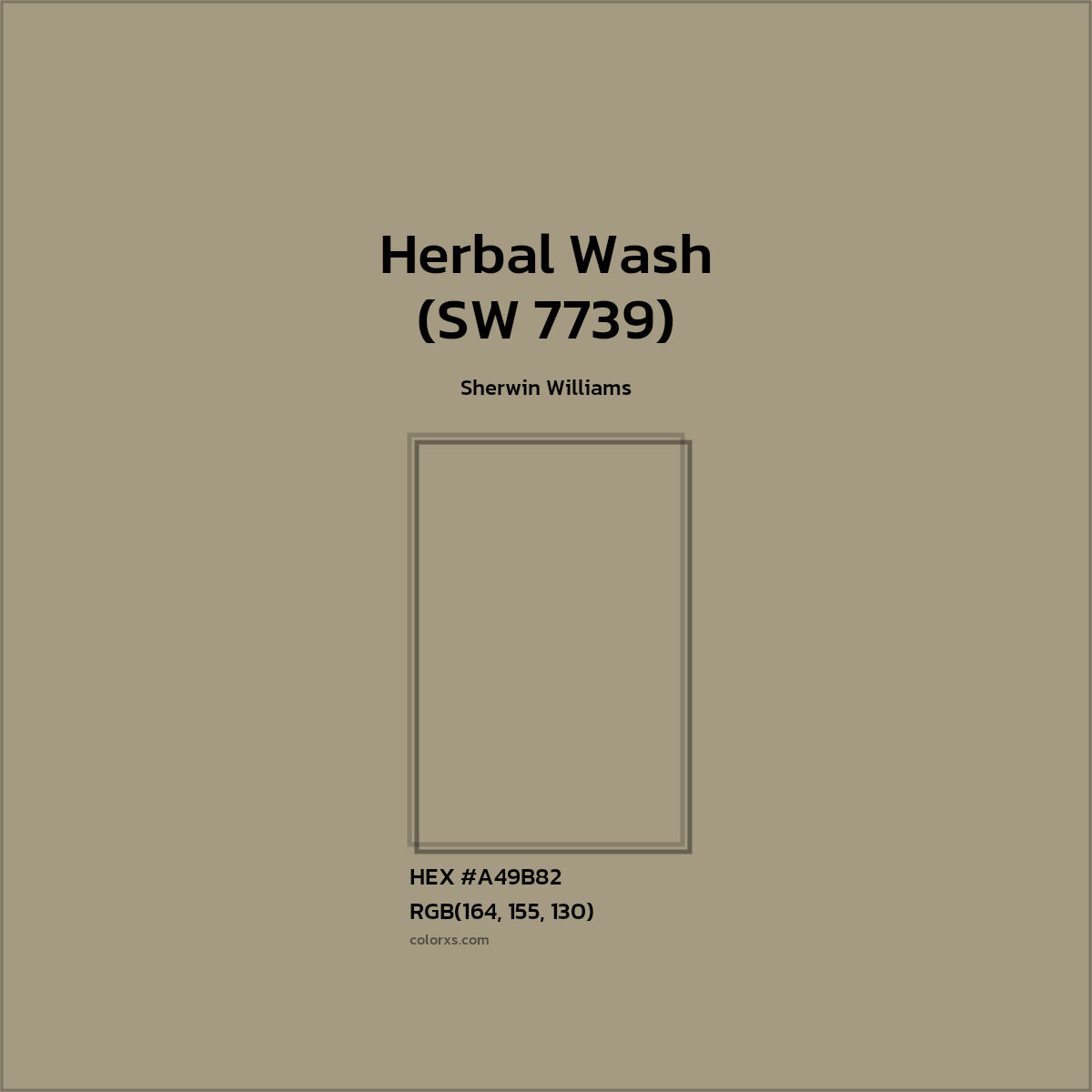 HEX #A49B82 Herbal Wash (SW 7739) Paint Sherwin Williams - Color Code