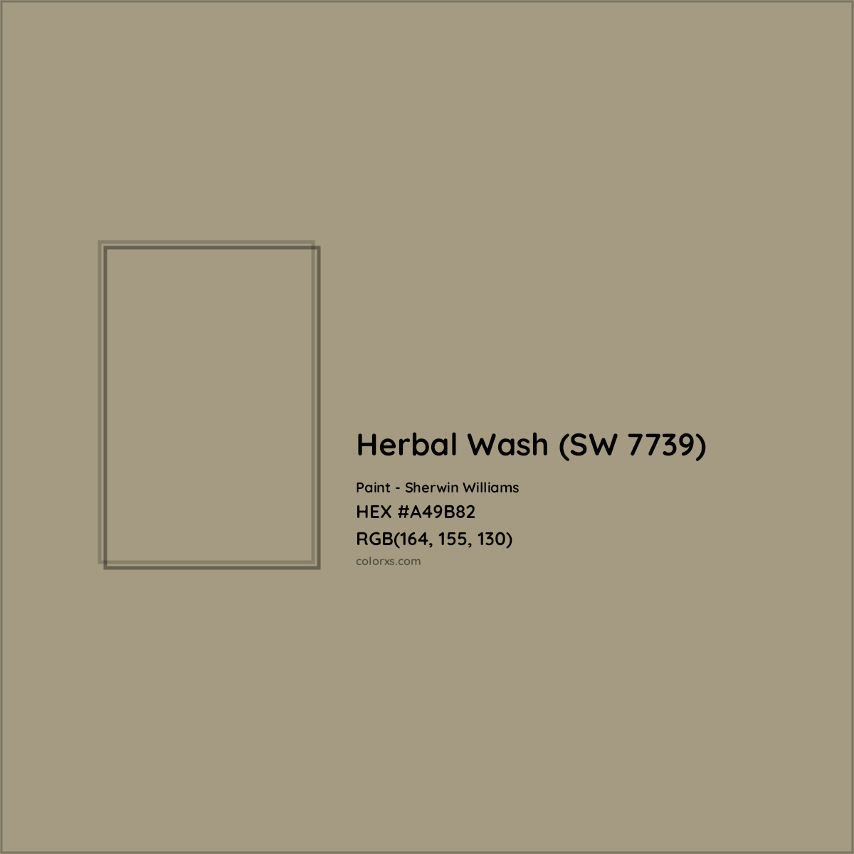 HEX #A49B82 Herbal Wash (SW 7739) Paint Sherwin Williams - Color Code