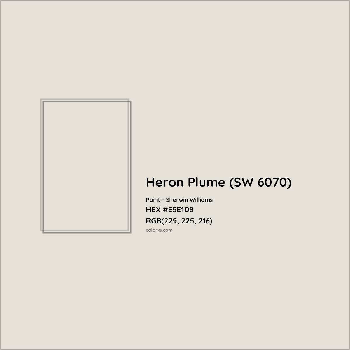 HEX #E5E1D8 Heron Plume (SW 6070) Paint Sherwin Williams - Color Code