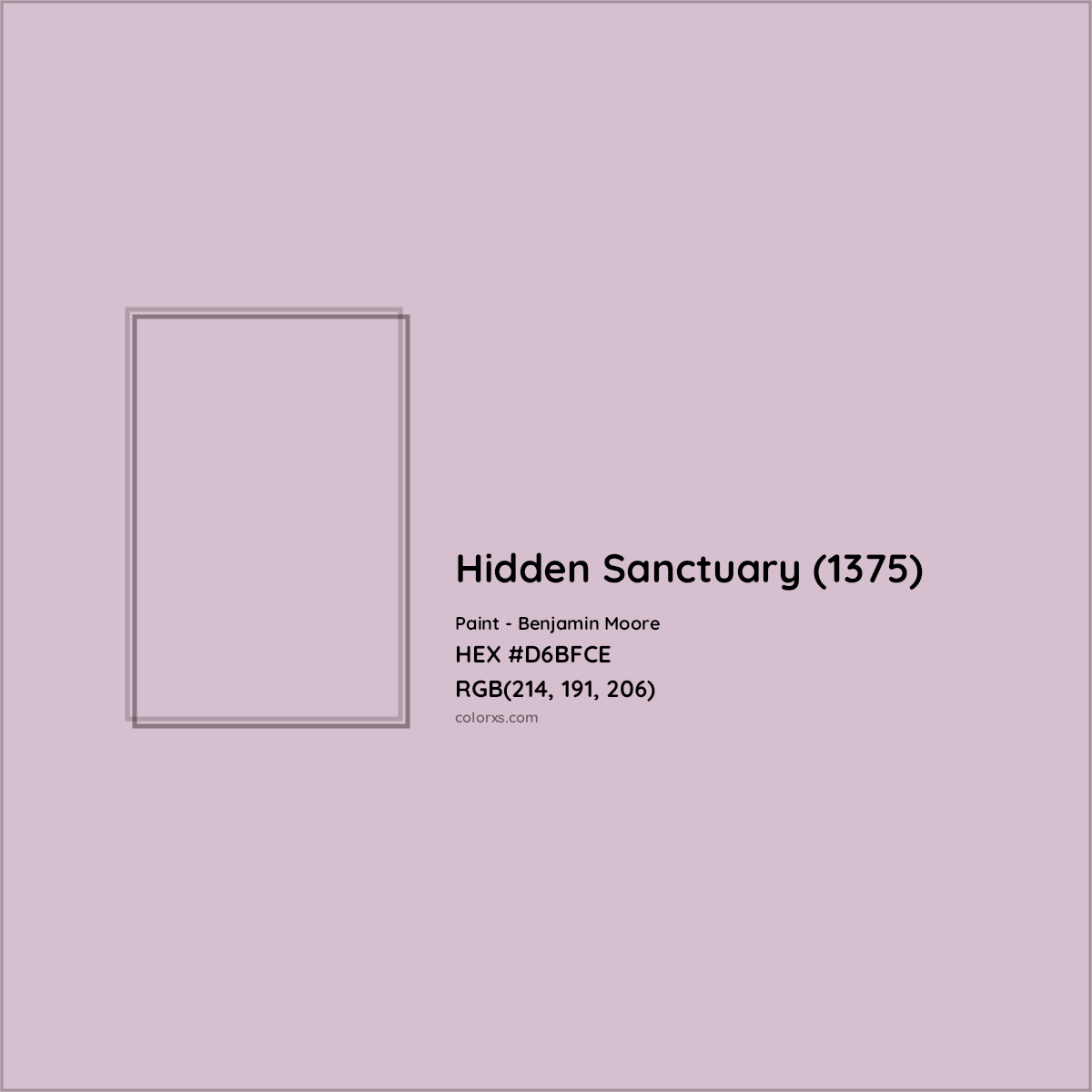 HEX #D6BFCE Hidden Sanctuary (1375) Paint Benjamin Moore - Color Code
