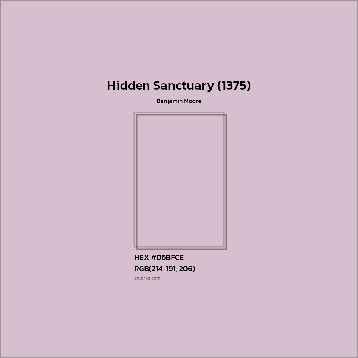 HEX #D6BFCE Hidden Sanctuary (1375) Paint Benjamin Moore - Color Code