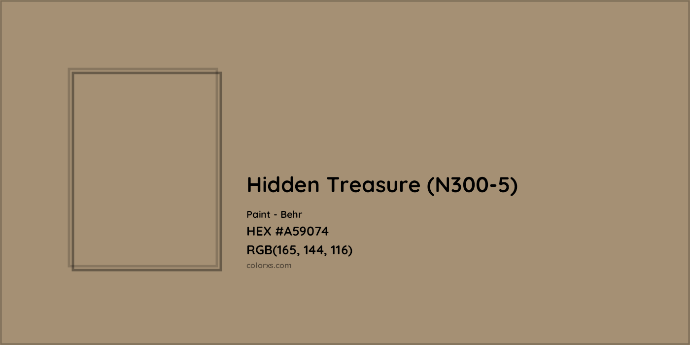 HEX #A59074 Hidden Treasure (N300-5) Paint Behr - Color Code