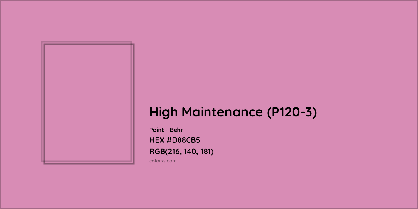HEX #D88CB5 High Maintenance (P120-3) Paint Behr - Color Code
