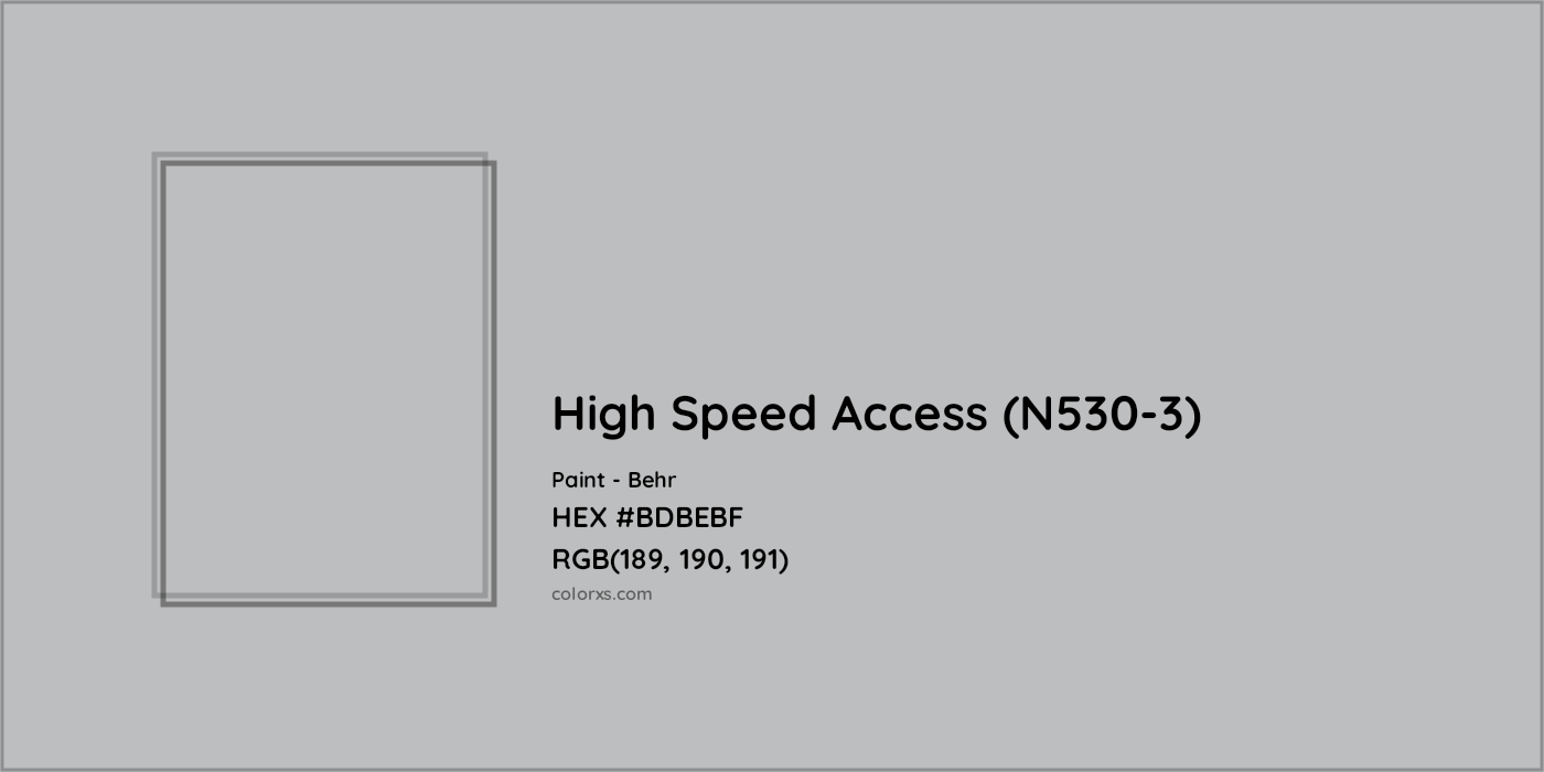 HEX #BDBEBF High Speed Access (N530-3) Paint Behr - Color Code