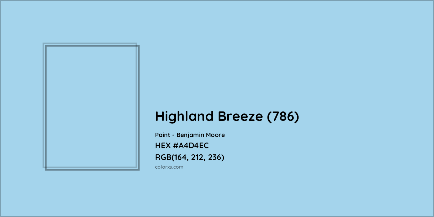 HEX #A4D4EC Highland Breeze (786) Paint Benjamin Moore - Color Code