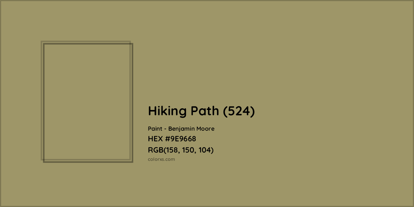 HEX #9E9668 Hiking Path (524) Paint Benjamin Moore - Color Code