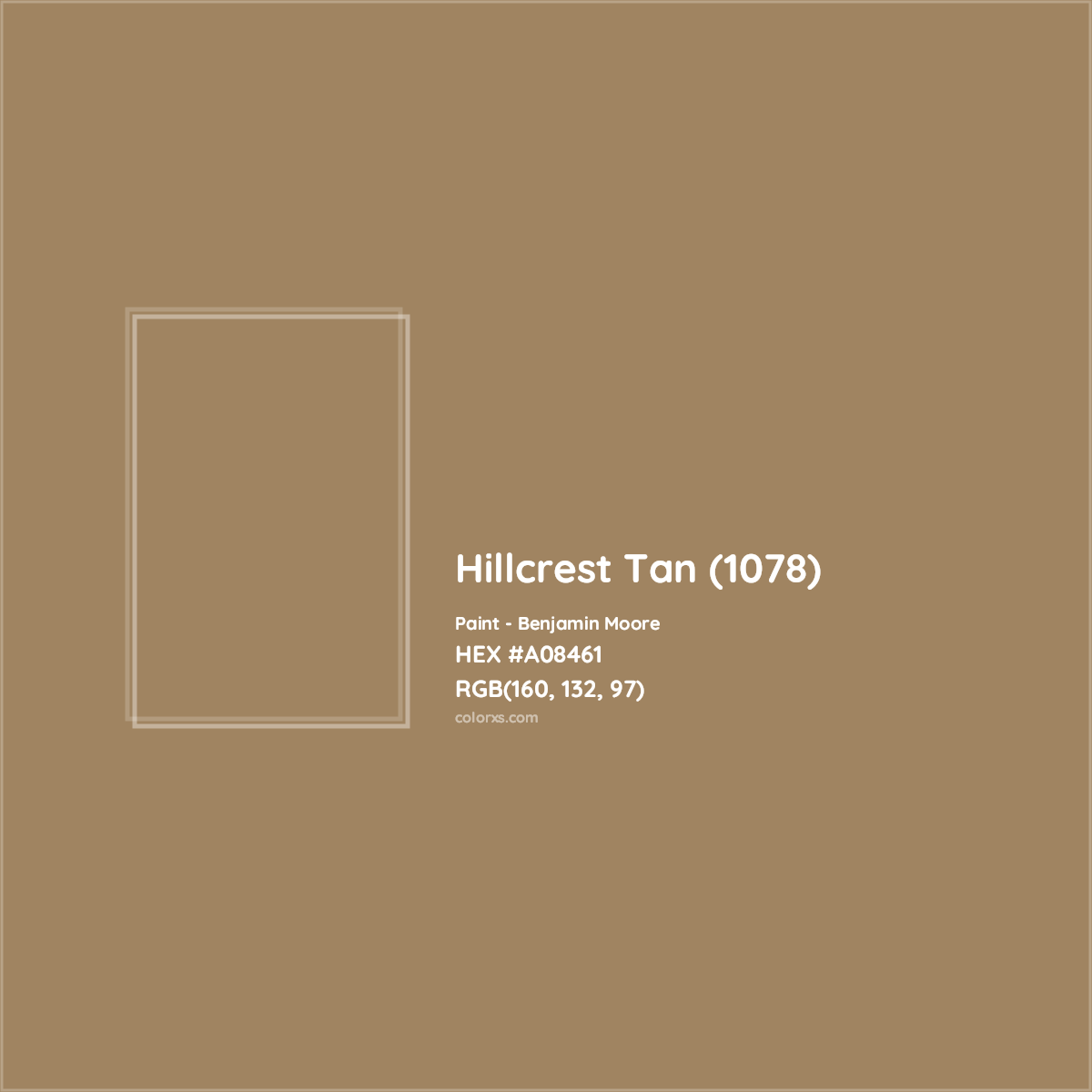 HEX #A08461 Hillcrest Tan (1078) Paint Benjamin Moore - Color Code