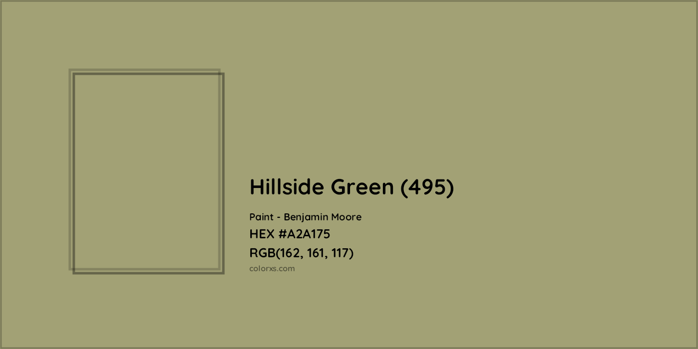 HEX #A2A175 Hillside Green (495) Paint Benjamin Moore - Color Code