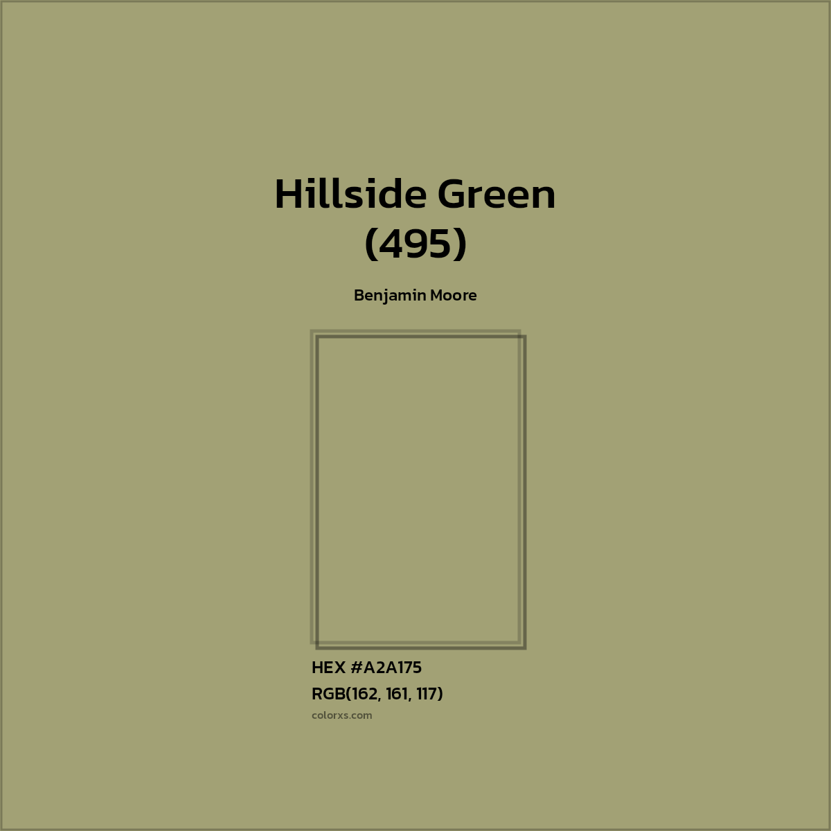 HEX #A2A175 Hillside Green (495) Paint Benjamin Moore - Color Code