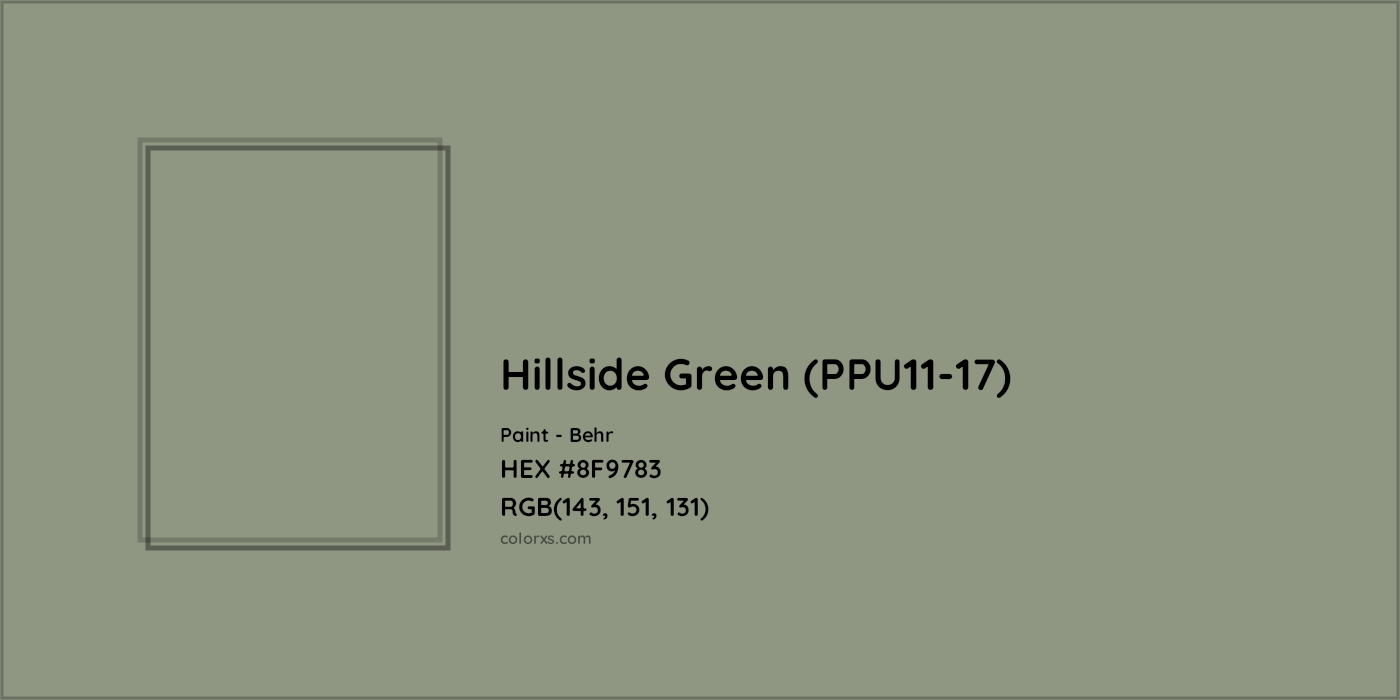 HEX #8F9783 Hillside Green (PPU11-17) Paint Behr - Color Code