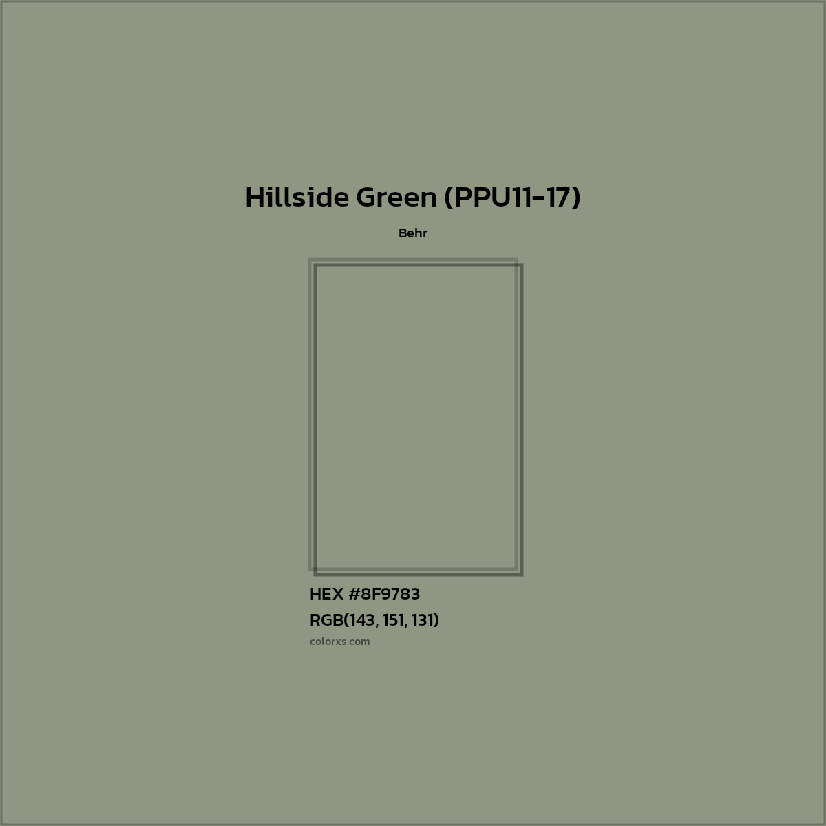 HEX #8F9783 Hillside Green (PPU11-17) Paint Behr - Color Code