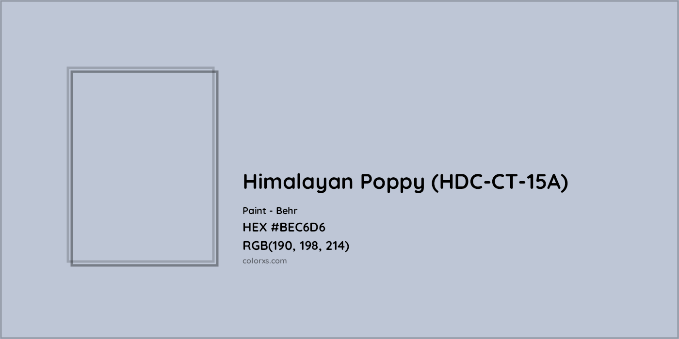 HEX #BEC6D6 Himalayan Poppy (HDC-CT-15A) Paint Behr - Color Code