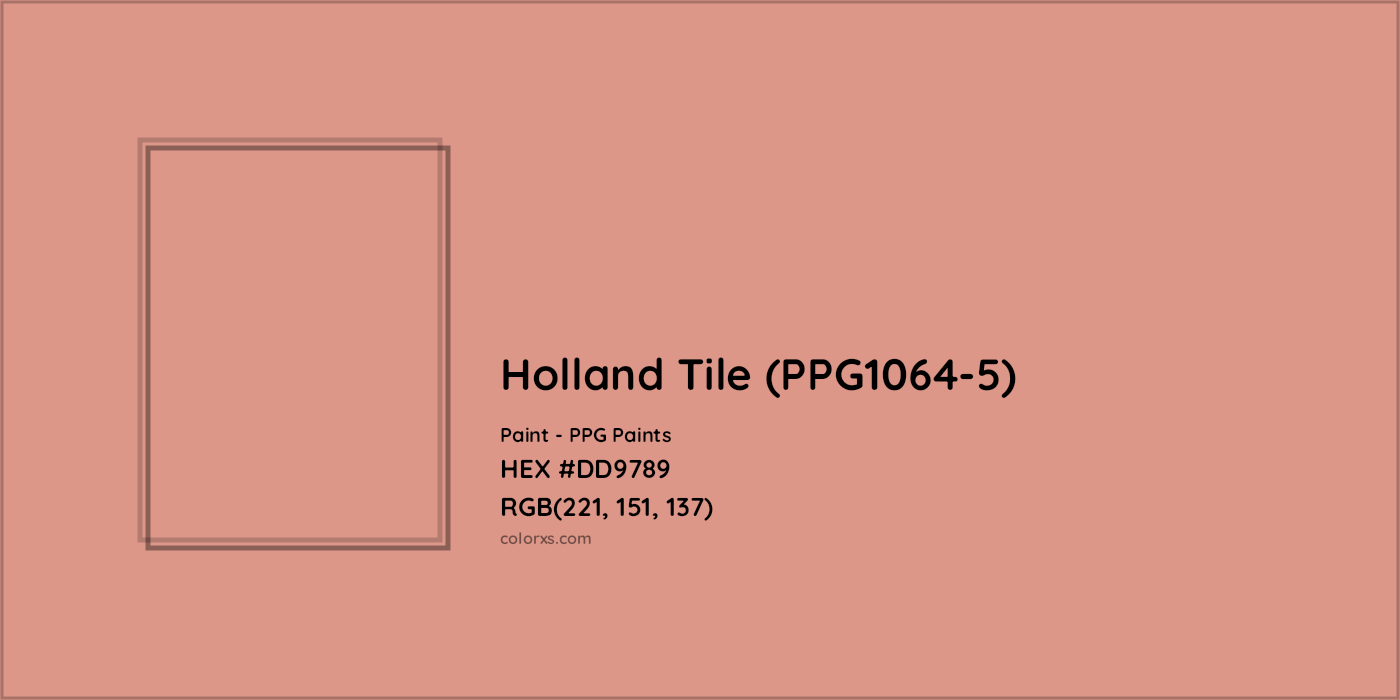HEX #DD9789 Holland Tile (PPG1064-5) Paint PPG Paints - Color Code