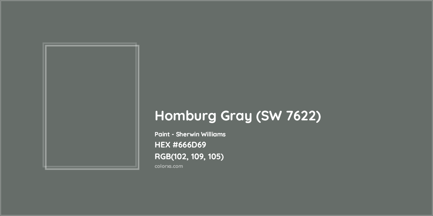 HEX #666D69 Homburg Gray (SW 7622) Paint Sherwin Williams - Color Code