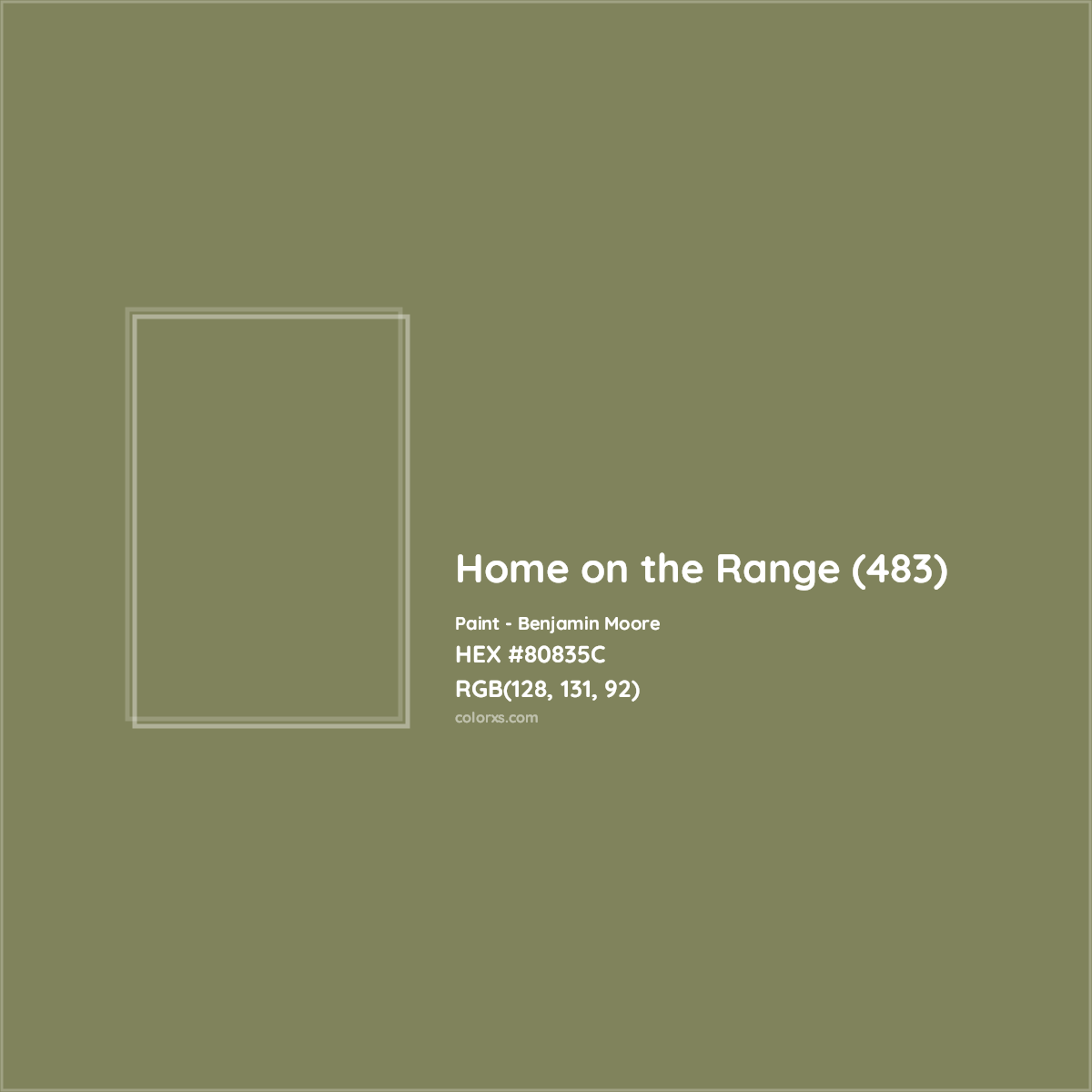 HEX #80835C Home on the Range (483) Paint Benjamin Moore - Color Code