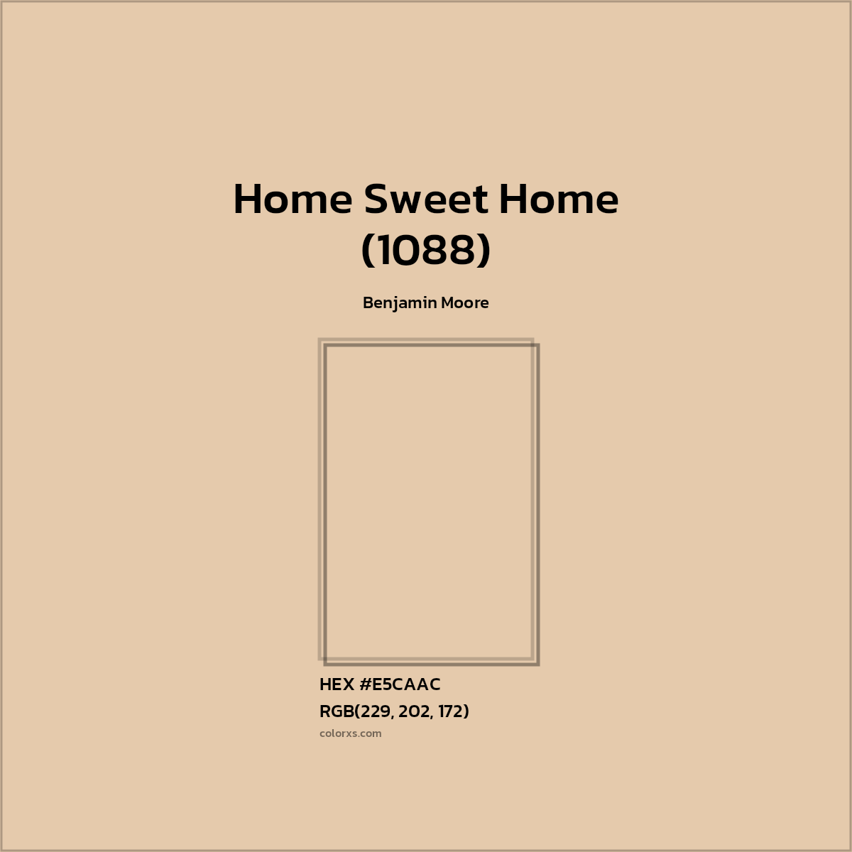 HEX #E5CAAC Home Sweet Home (1088) Paint Benjamin Moore - Color Code