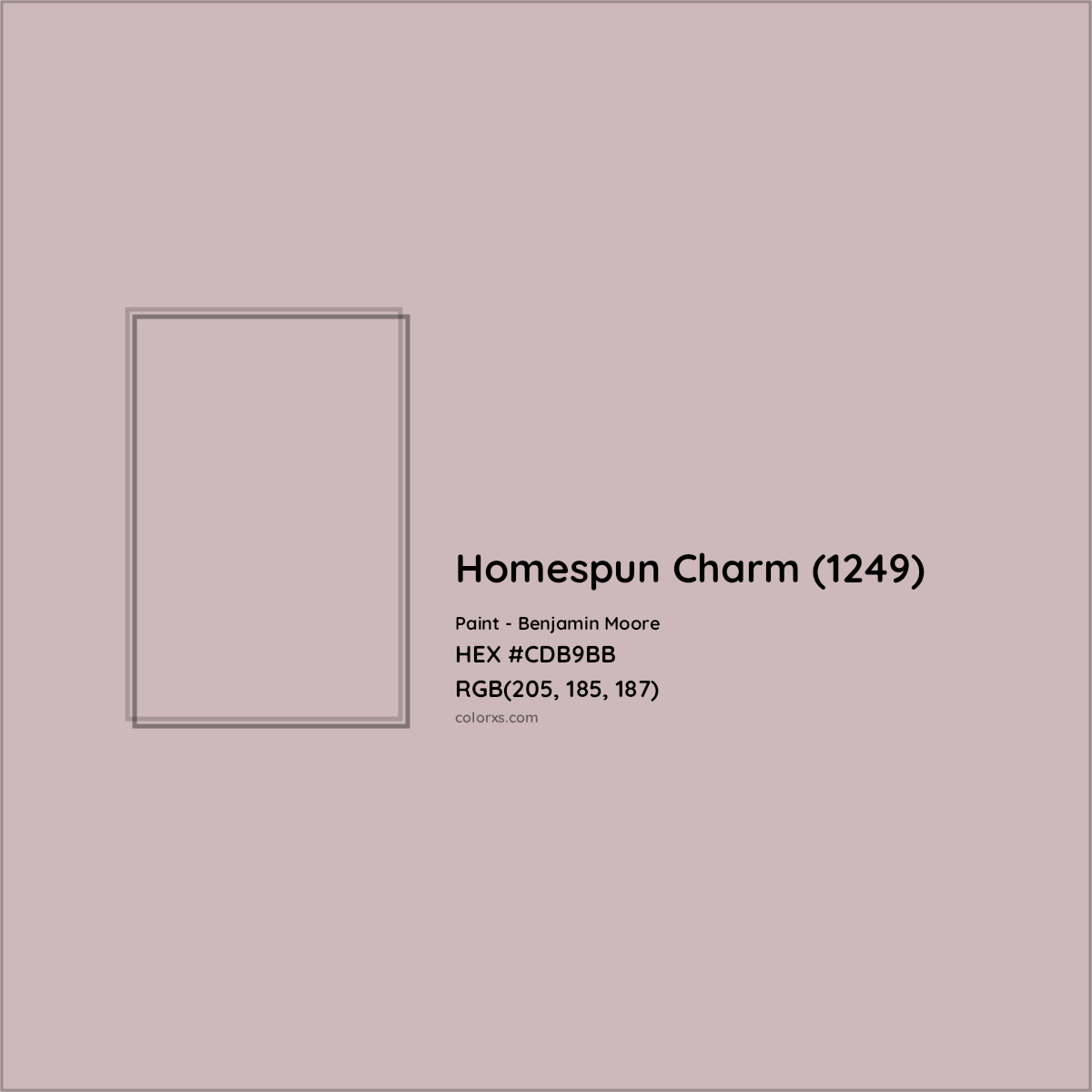 HEX #CDB9BB Homespun Charm (1249) Paint Benjamin Moore - Color Code