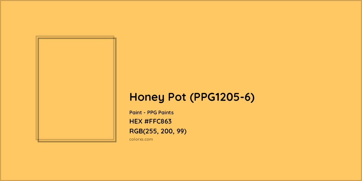 HEX #FFC863 Honey Pot (PPG1205-6) Paint PPG Paints - Color Code