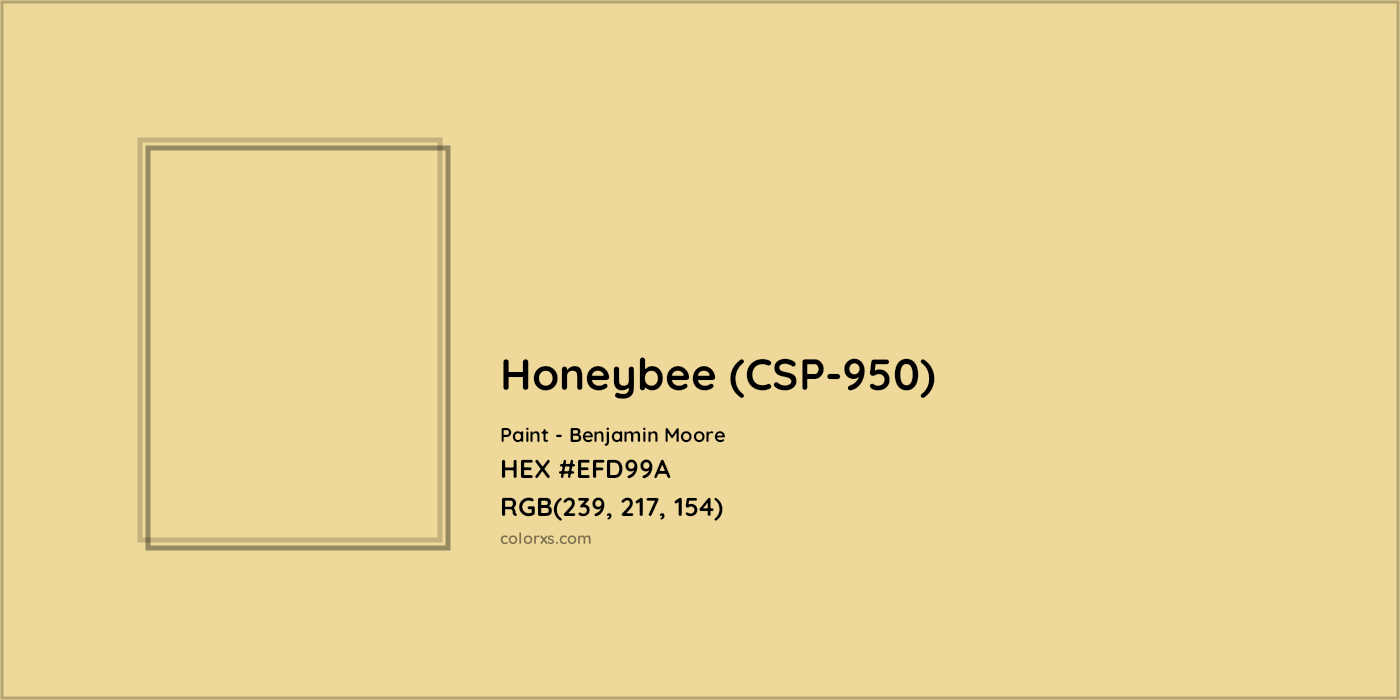 HEX #EFD99A Honeybee (CSP-950) Paint Benjamin Moore - Color Code