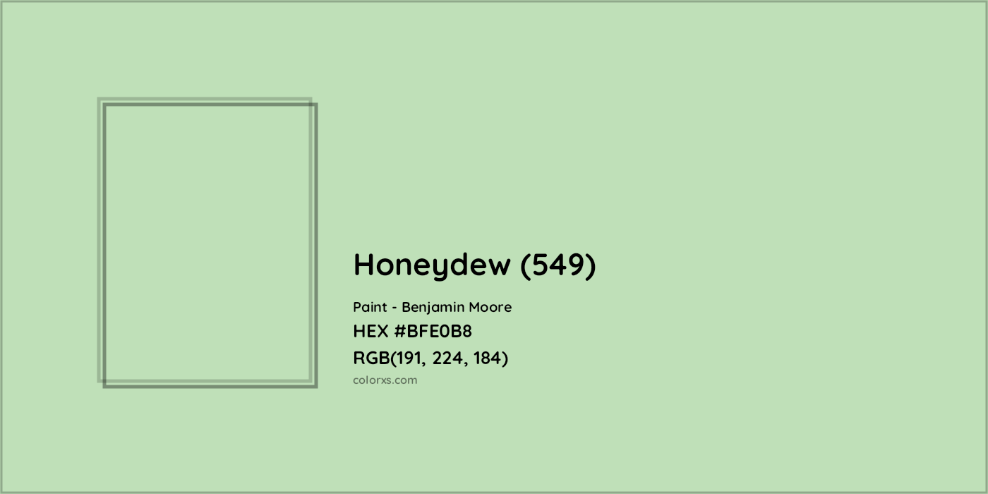 HEX #BFE0B8 Honeydew (549) Paint Benjamin Moore - Color Code