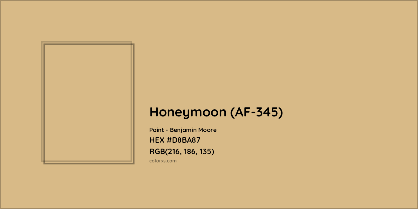 HEX #D8BA87 Honeymoon (AF-345) Paint Benjamin Moore - Color Code