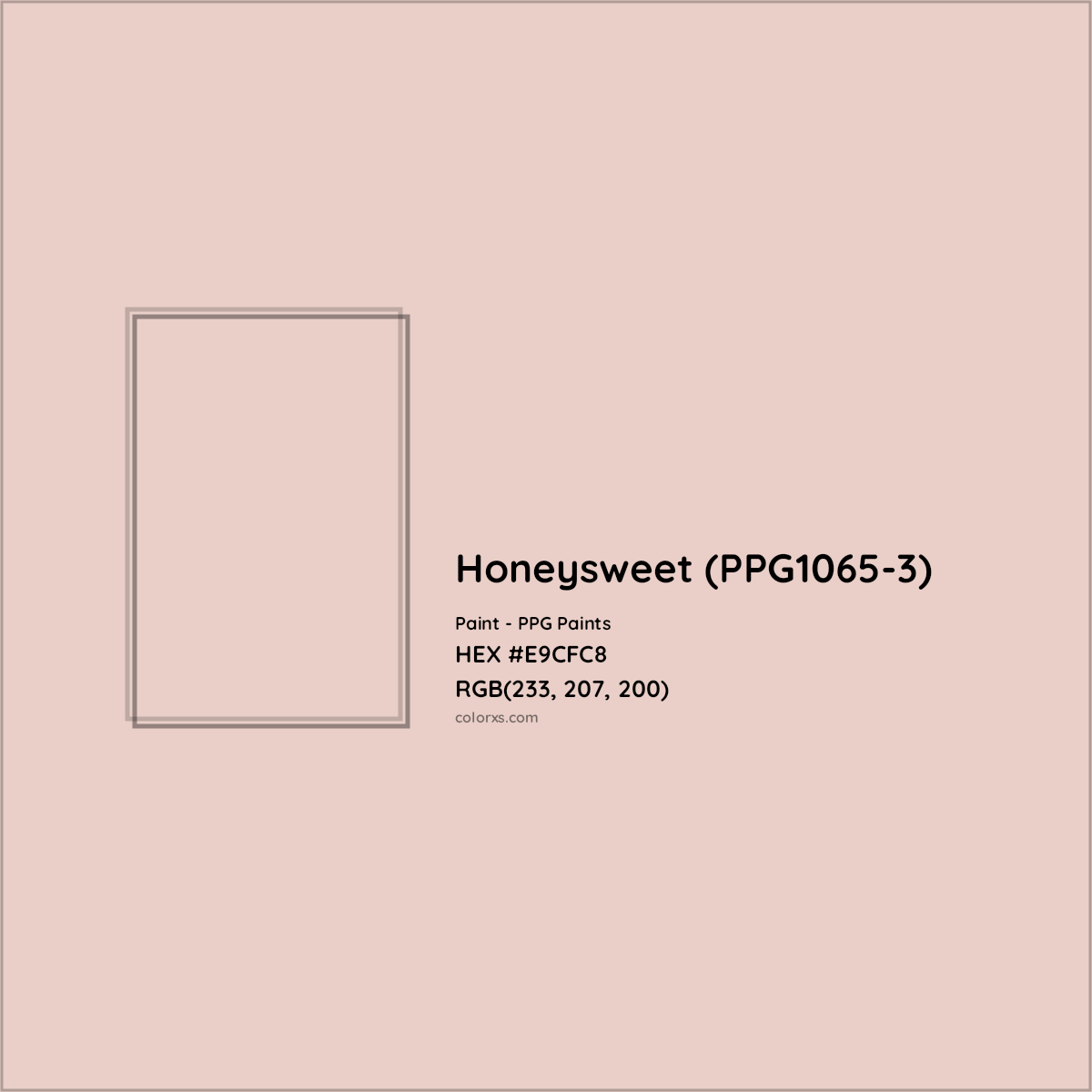 HEX #E9CFC8 Honeysweet (PPG1065-3) Paint PPG Paints - Color Code