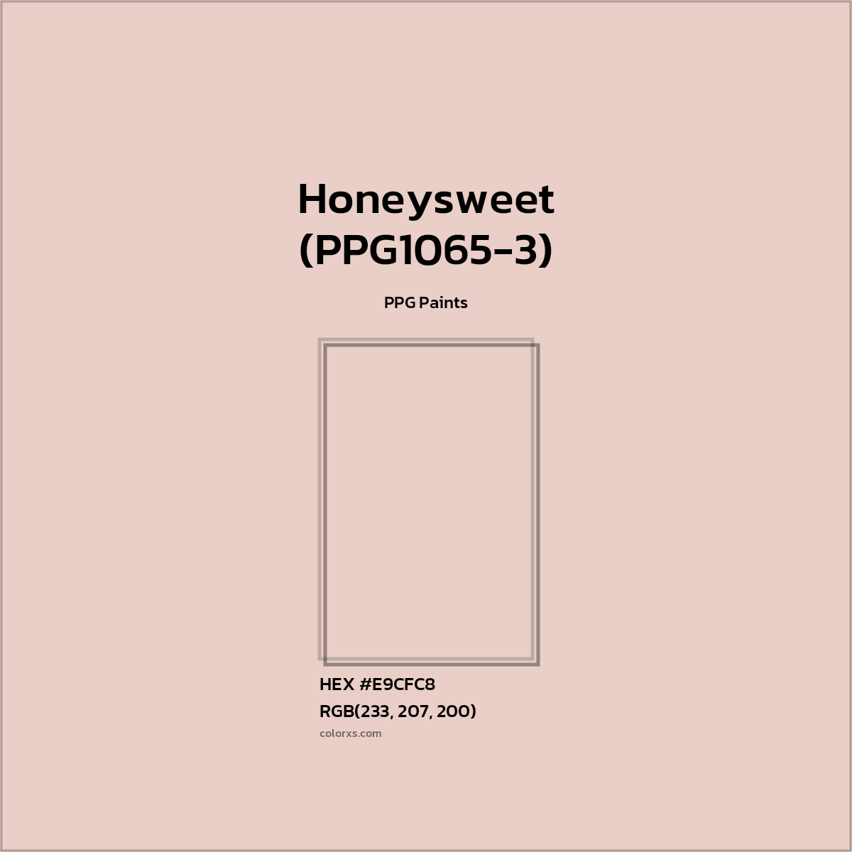 HEX #E9CFC8 Honeysweet (PPG1065-3) Paint PPG Paints - Color Code