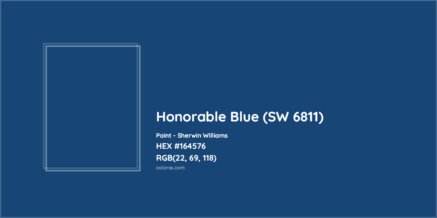 HEX #164576 Honorable Blue (SW 6811) Paint Sherwin Williams - Color Code