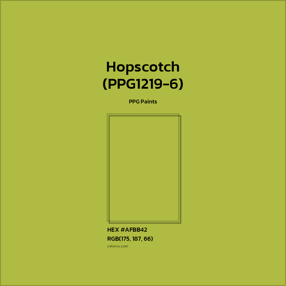 HEX #AFBB42 Hopscotch (PPG1219-6) Paint PPG Paints - Color Code